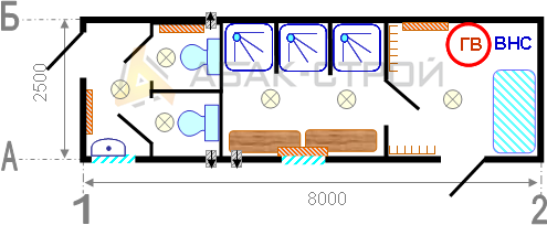 Вагон-дом Душевая - Абак-Строй